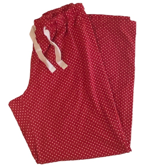 Women’s Lands’ End Medium Red & White Dot 2 Piece Pajama Set - Picture 4 of 4